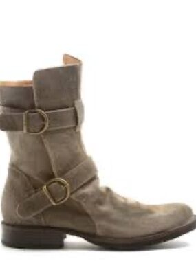 Fiorentini + Baker ETERNITY Brown Suede Leather Moto Buckle Strap Boots 37.5 7.5